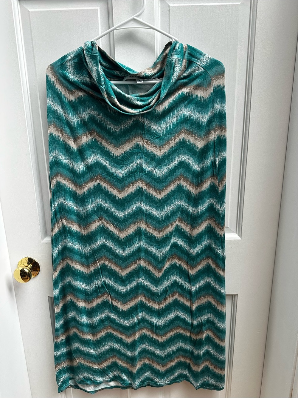 Max Studio Teal and Beige Striped Maxi Skirt